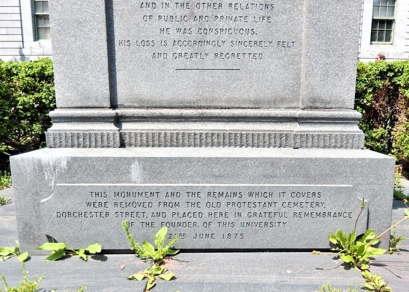 The Honourable James McGill Monument Base image. Click for full size.