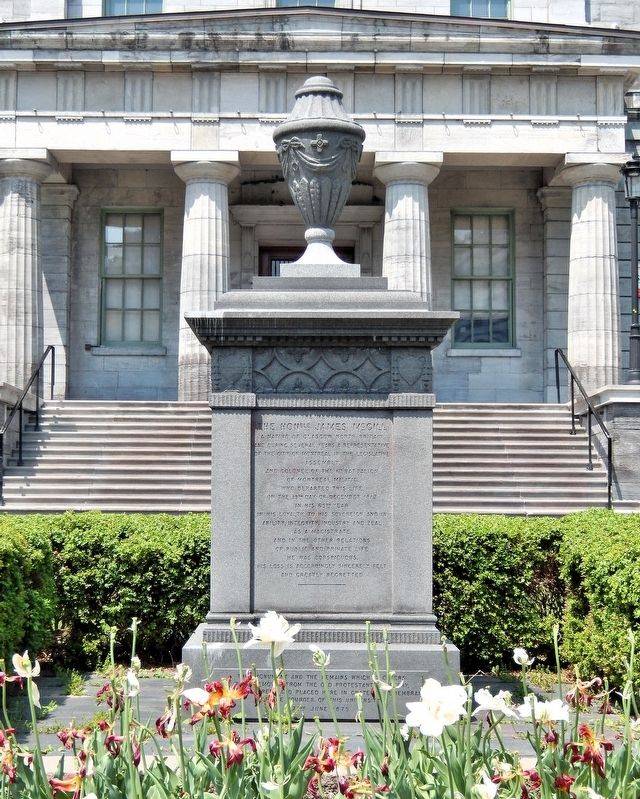 The Honourable James McGill Monument image. Click for full size.