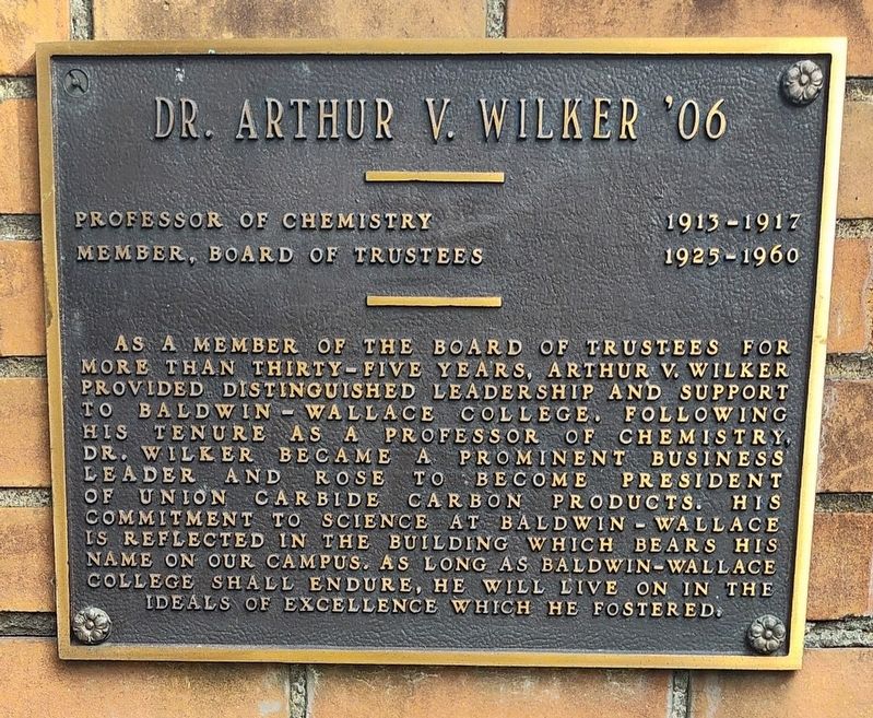 Dr. Arthur V. Wilker '06 Marker. Click for full size. Dr. Arthur V. Wilker '06 Marker image. Click for full size.