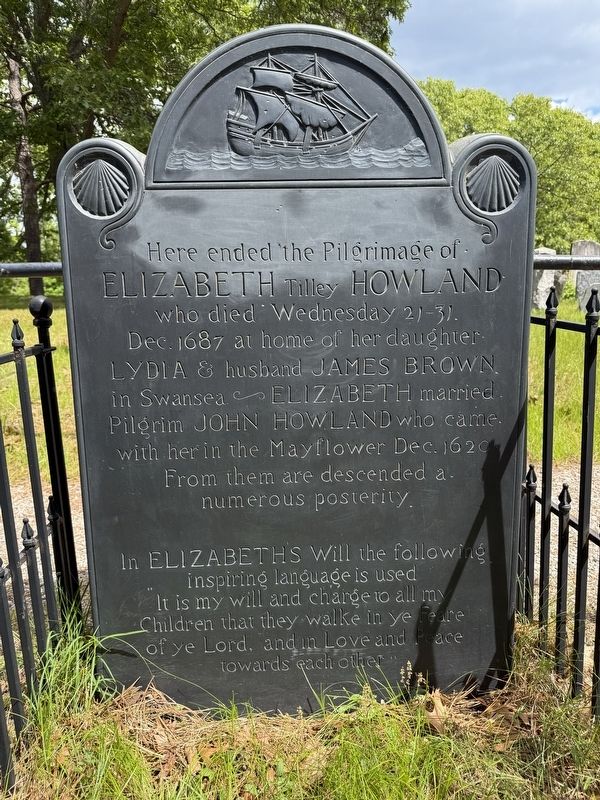 Elizabeth Tilley Howland Marker image. Click for full size.