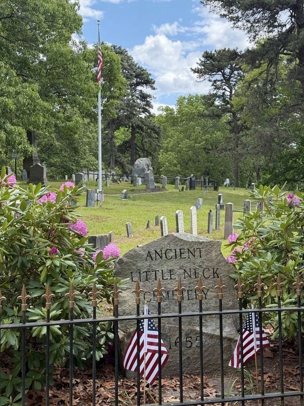 Ancient Little Neck Cemetery 1655 image. Click for full size.
