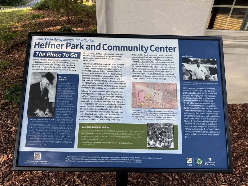 Heffner Park and Community Center Marker image. Click for full size.
