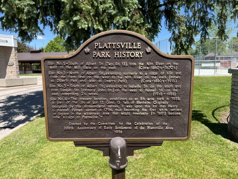 Plattsville Park History Marker. Click for full size. Plattsville Park History Marker image. Click for full size.
