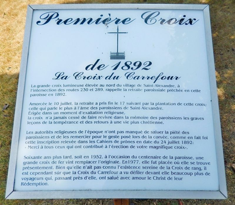 Premi�re Croix du 1892 Marker image. Click for full size.