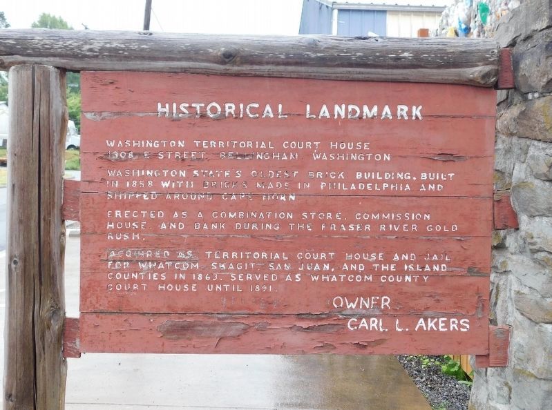 Washington State's Oldest Brick Building Marker. Click for full size. Washington State's Oldest Brick Building Marker image. Click for full size.
