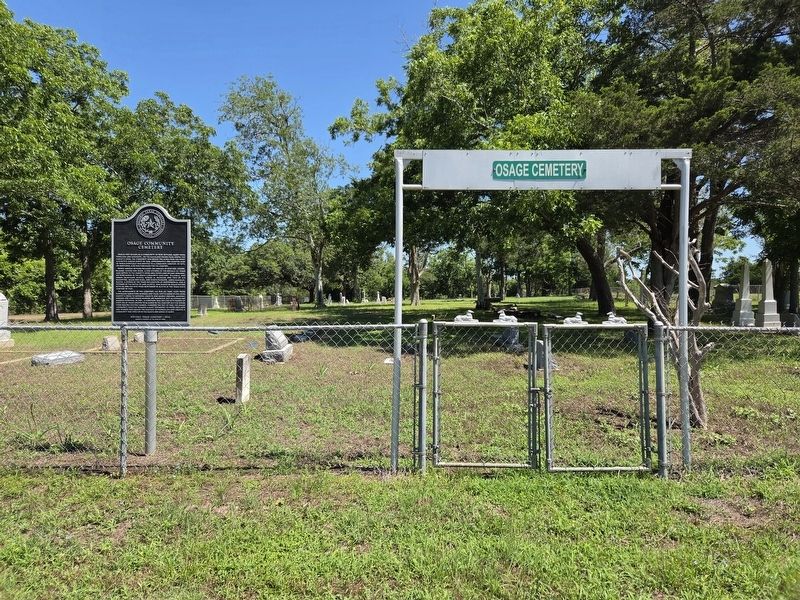 Osage Community Cemetery and Marker. Click for full size. Osage Community Cemetery and Marker image. Click for full size.