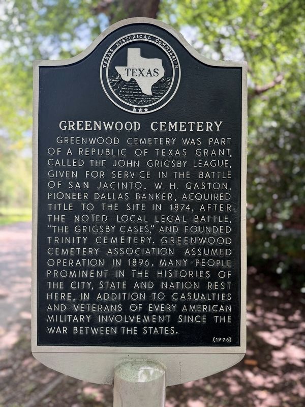 Greenwood Cemetery Marker. Click for full size. Greenwood Cemetery Marker image. Click for full size.
