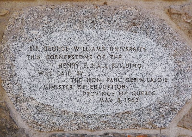 Henry F. Hall Building Cornerstone image. Click for full size.
