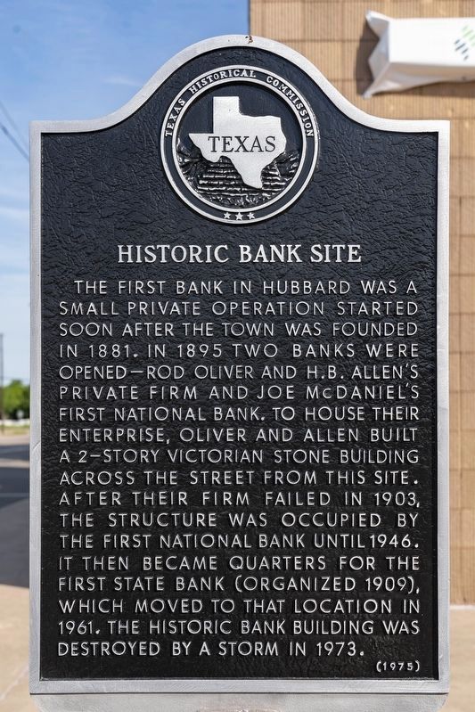 Historic Bank Site Marker. Click for full size. Historic Bank Site Marker image. Click for full size.