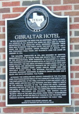 Gibraltar Hotel Marker. Click for full size. Gibraltar Hotel Marker image. Click for full size.