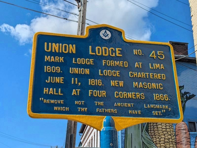 Union Lodge No. 45 Marker refurbished image. Click for full size.