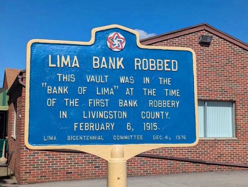 Lima Bank Robbed Marker Refurbished image. Click for full size.