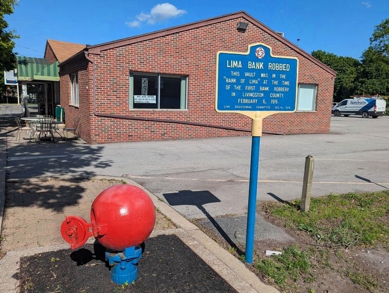 Lima Bank Robbed Marker with vault image. Click for full size.