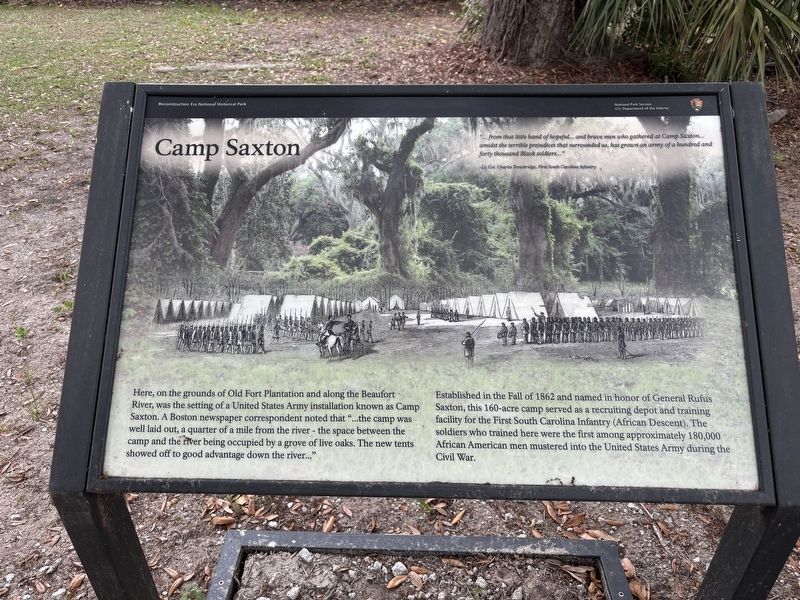 Camp Saxton Marker. Click for full size. Camp Saxton Marker image. Click for full size.