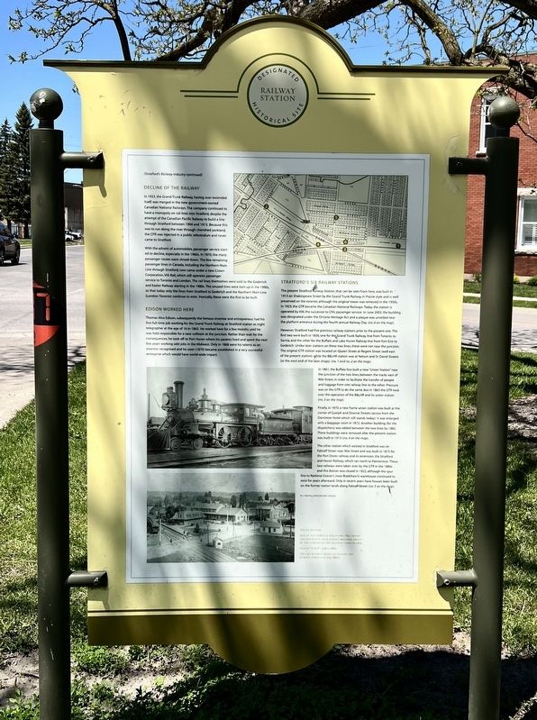 Stratford’s Railway Industry Marker (reverse). Click for full size. Stratford’s Railway Industry Marker (reverse) image. Click for full size.