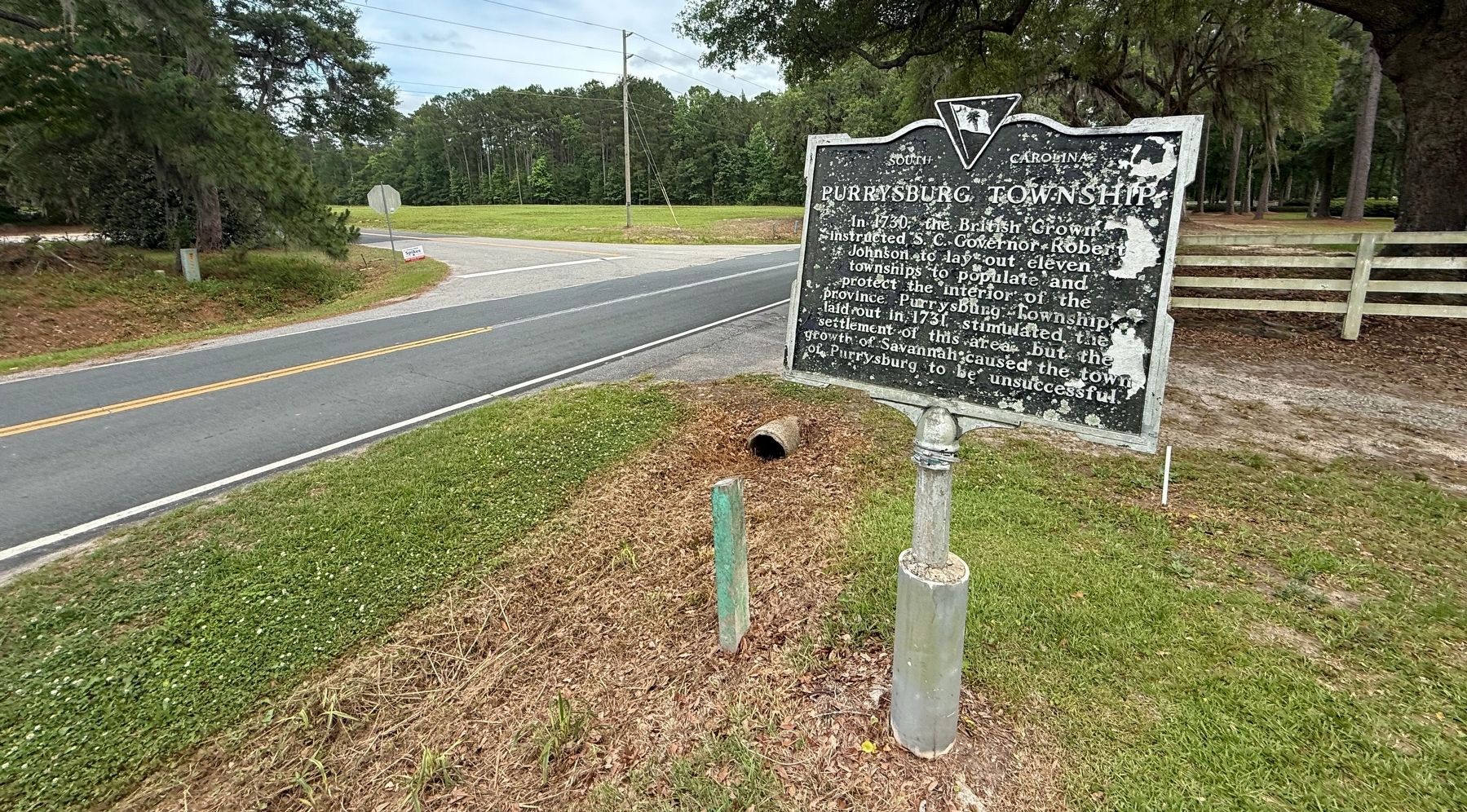 Purrysburg Township Marker along Purrysburg Road image. Click for full size.