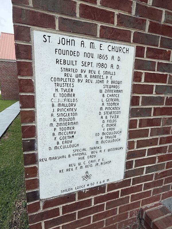 Cornerstone on St. John A.M.E. Church image. Click for full size.