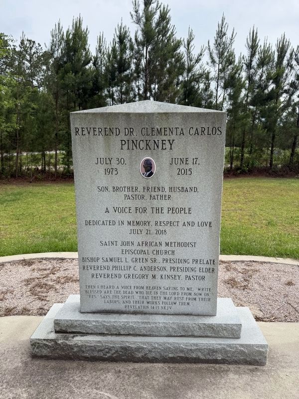 Clementa Carlos Pinckney Memorial on the grounds of St. John's AME Church image. Click for full size.