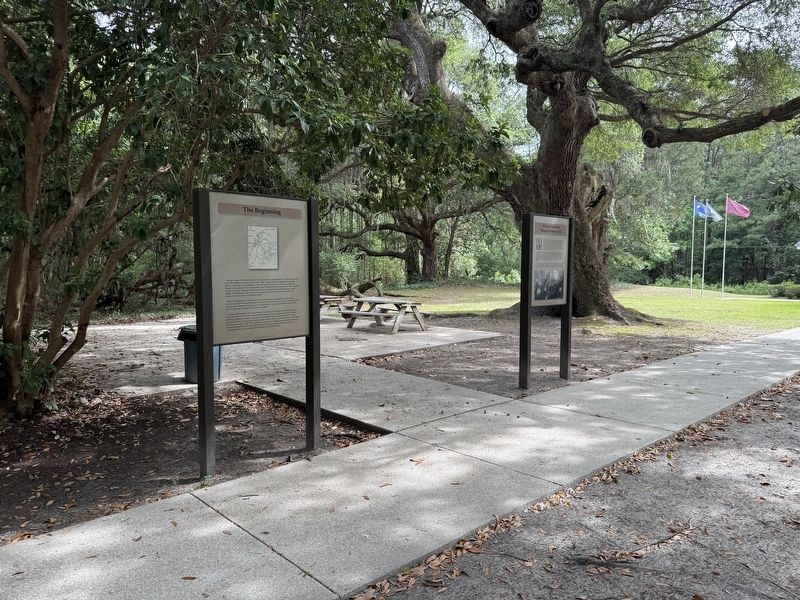The Beginning and African American Troops at Honey Hill markers image. Click for full size.