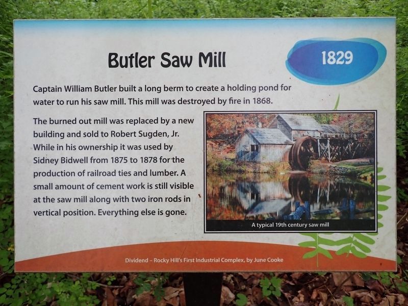 Butler Saw Mill Marker image. Click for full size.