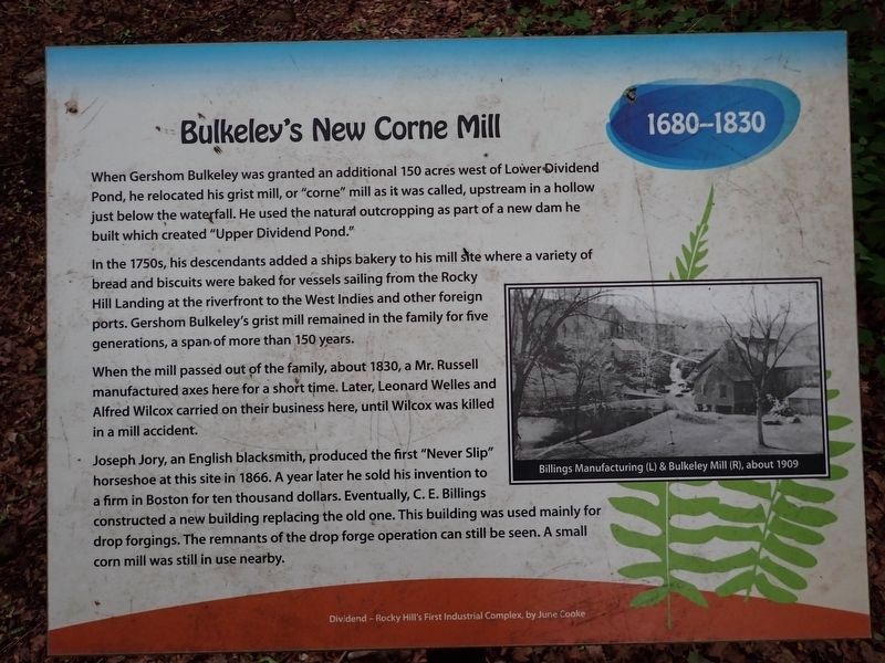 Bulkeley's New Corne Mill Marker image. Click for full size.