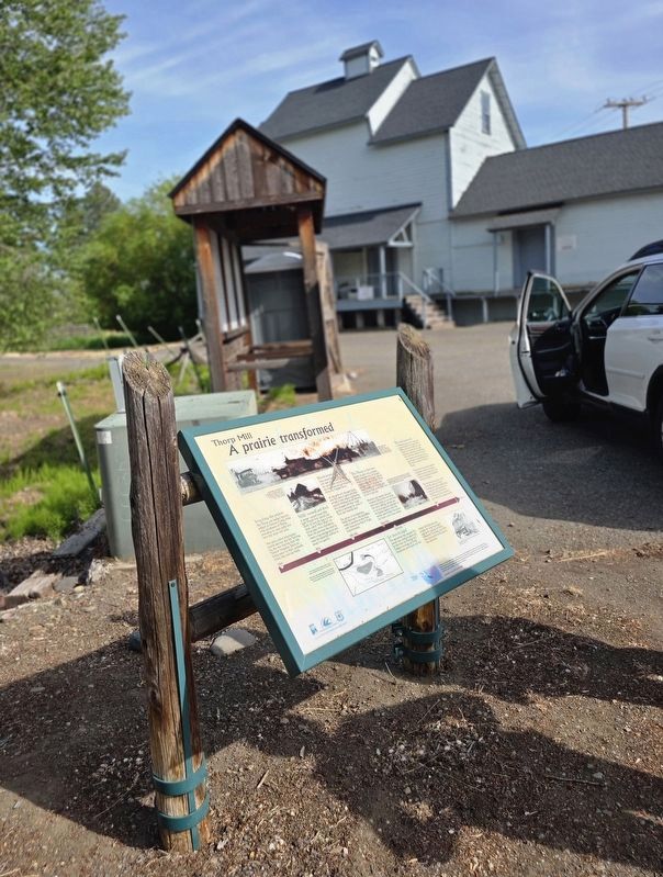 Marker in front of the mill image. Click for full size.