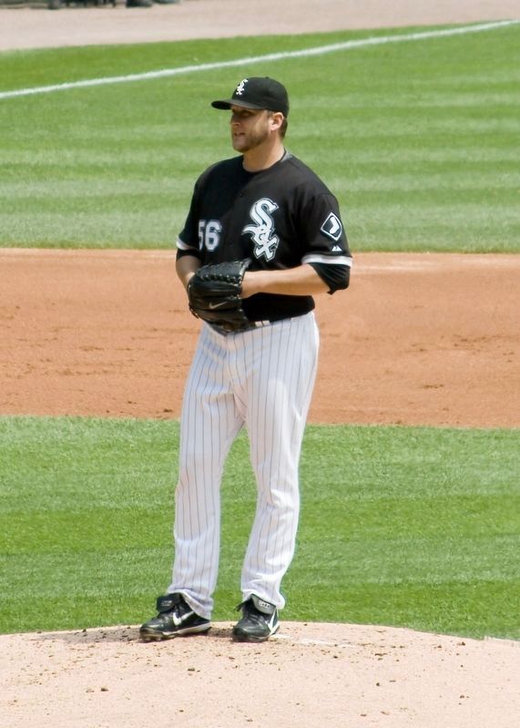 Mark Buerhle takes a sign during his 2009 perfect game image. Click for full size.