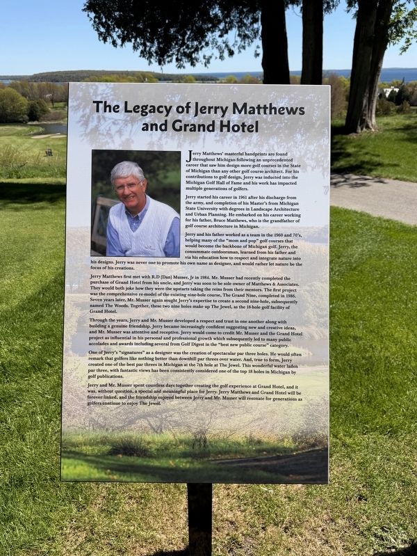 The Legacy of Jerry Matthews and Grand Hotel Marker image. Click for full size.