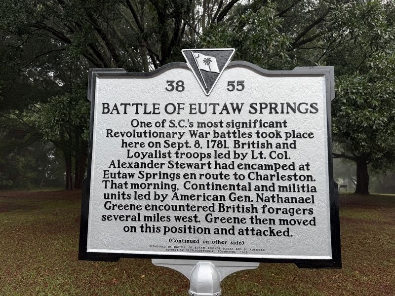 Battle of Eutaw Springs Marker image. Click for full size.