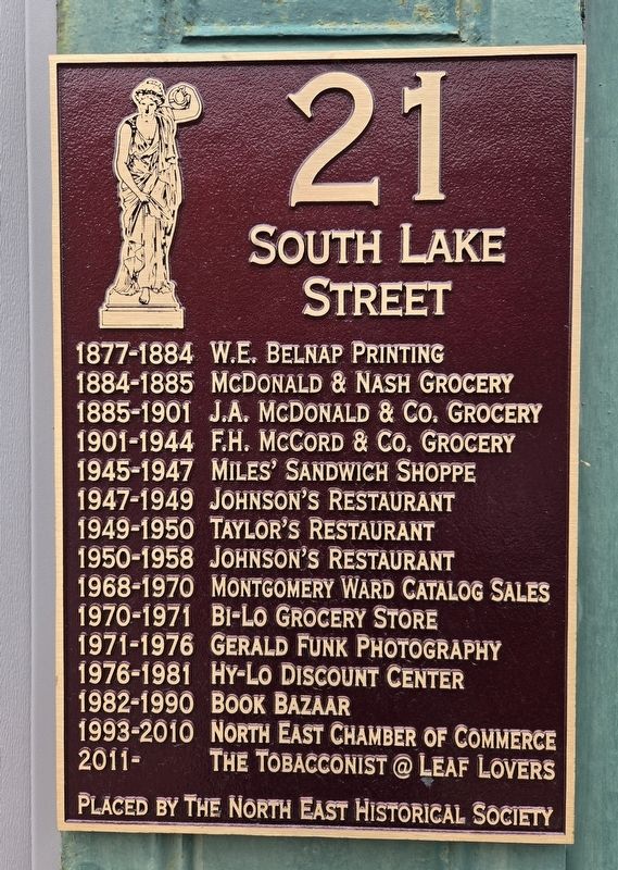 21 South Lake Street Marker image. Click for full size.