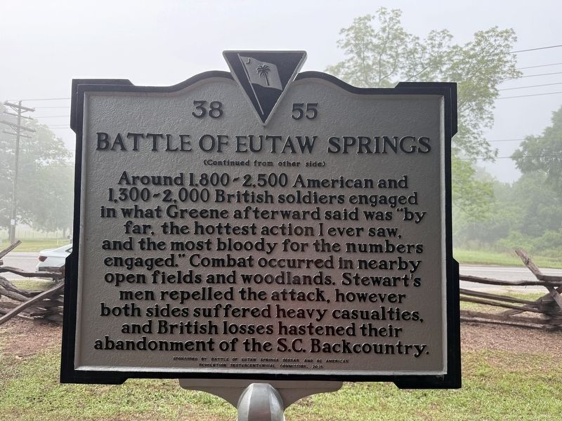 Battle of Eutaw Springs Marker image. Click for full size.