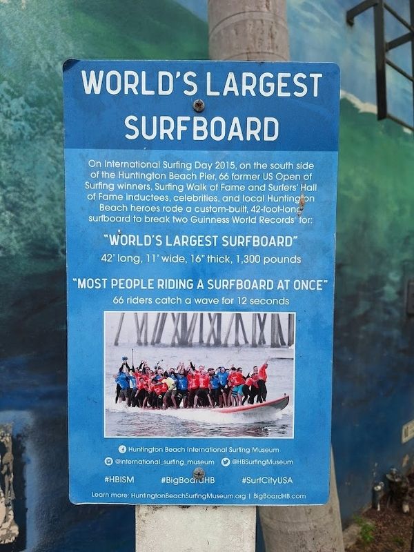 World's Largest Surfboard Marker image. Click for full size.