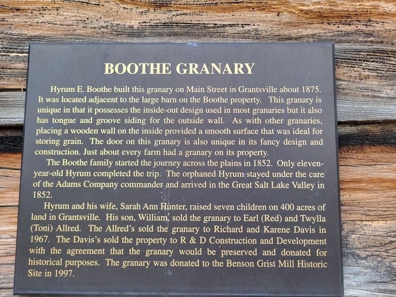 Boothe Granary Marker image. Click for full size.