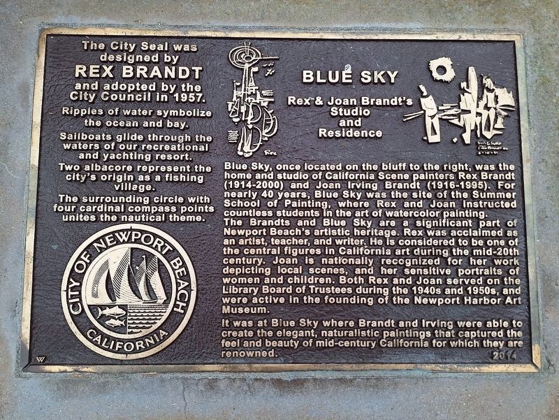Rex Brandt/Blue Sky Marker. Click for full size. Rex Brandt/Blue Sky Marker image. Click for full size.