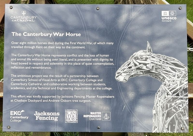 The Canterbury War Horse Marker image. Click for full size.