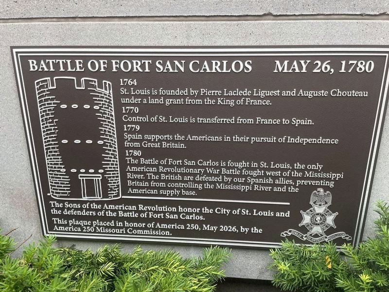 Battle of Fort San Carlos Marker. Click for full size. Battle of Fort San Carlos Marker image. Click for full size.