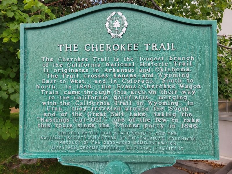 The Cherokee Trail Marker image. Click for full size.