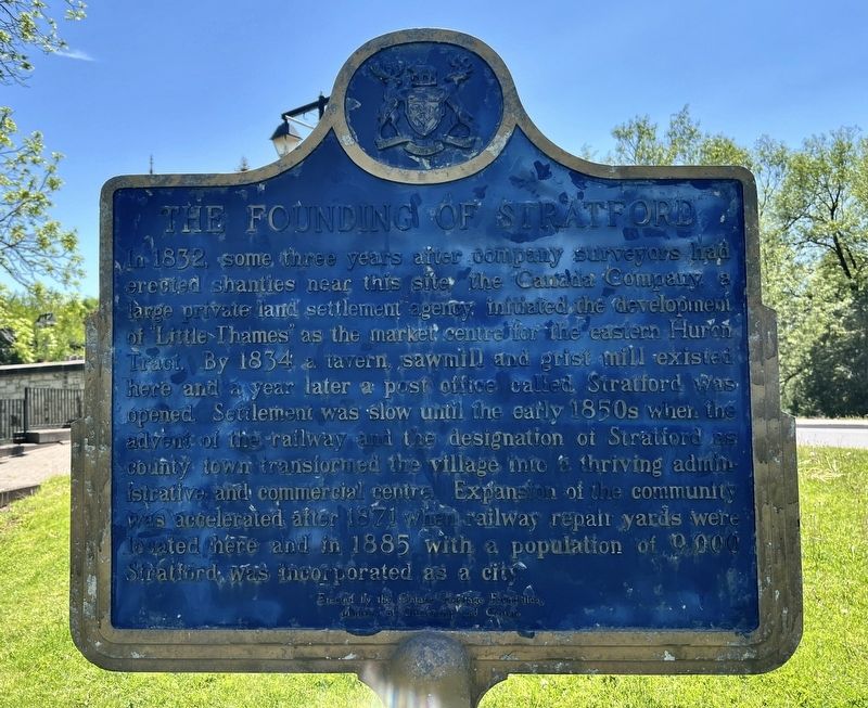 The Founding of Stratford side of marker image. Click for full size.