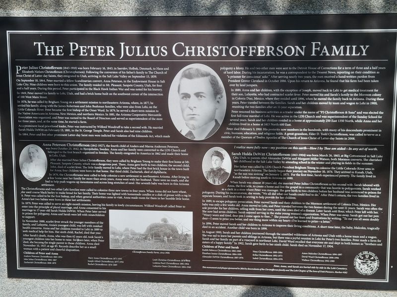 The Peter Julius Christofferson Family Marker image. Click for full size.