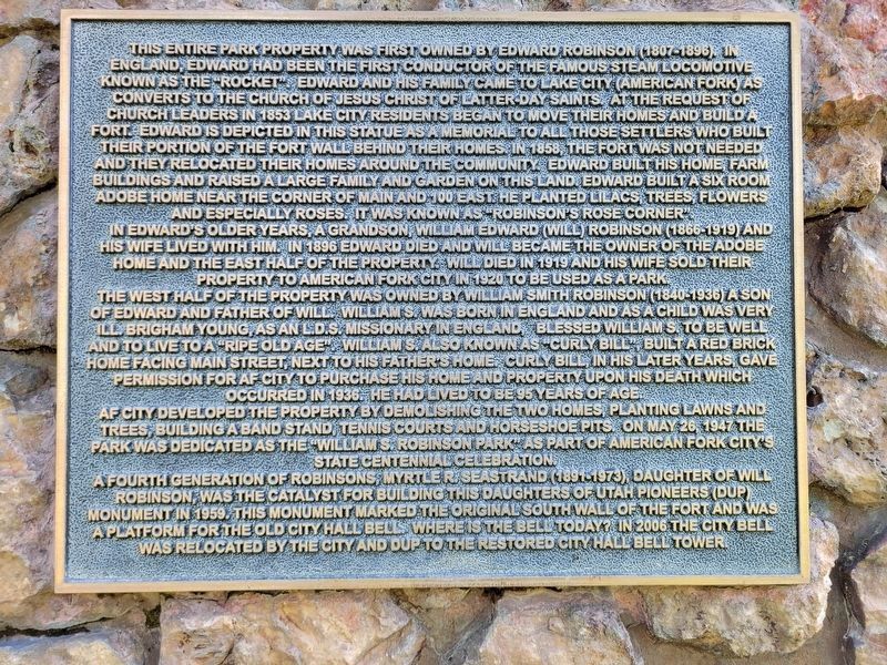 William S. Robinson Park Marker. Click for full size. William S. Robinson Park Marker image. Click for full size.