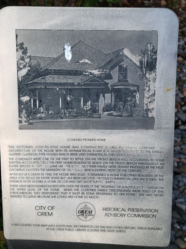 Cordner Pioneer Home Marker image. Click for full size.