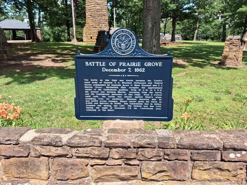 Battle of Prairie Grove Marker. Click for full size. Battle of Prairie Grove Marker image. Click for full size.