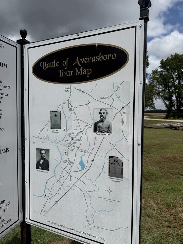 Battle of Averasboro Tour Map panel image. Click for full size.