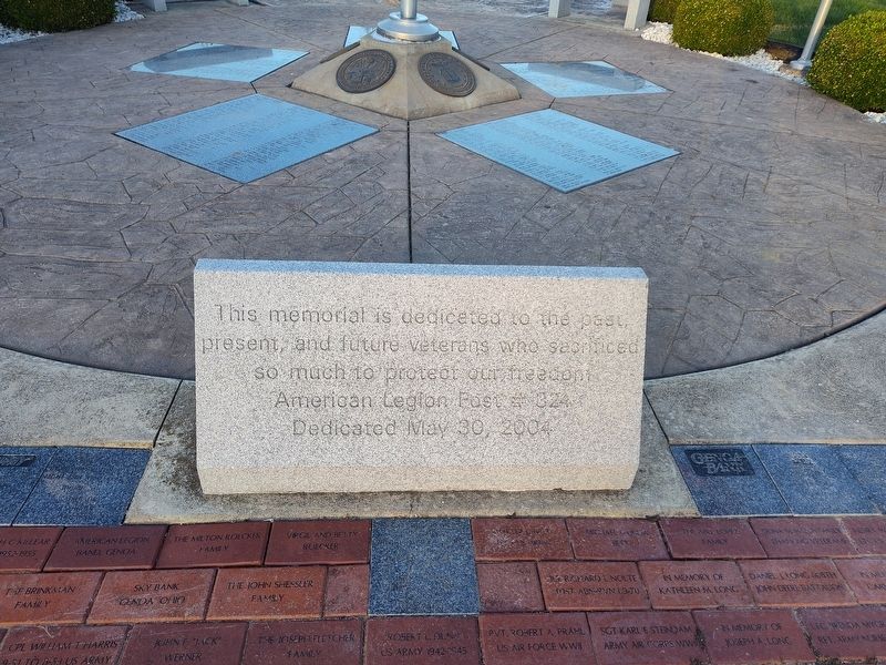 Clay Township Veterans Memorial Marker image. Click for full size.