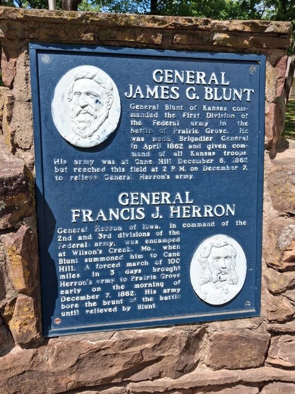 Generals James G. Blunt and Francis J. Herron Marker image. Click for full size.