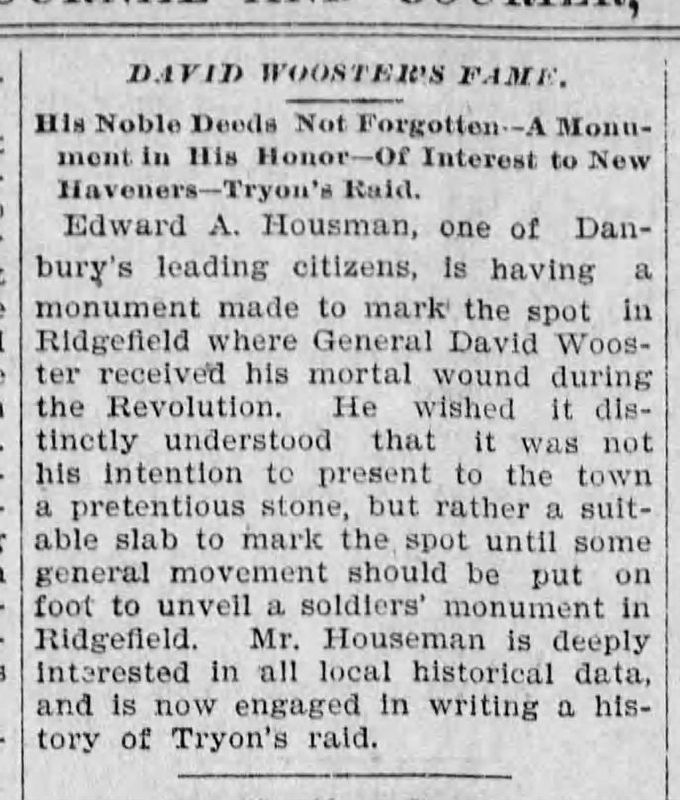 Gen. David Wooster Marker. Click for full size. Gen. David Wooster Marker image. Click for full size.