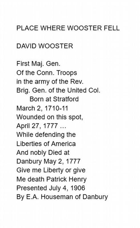 Gen. David Wooster Marker. Click for full size. Gen. David Wooster Marker image. Click for full size.