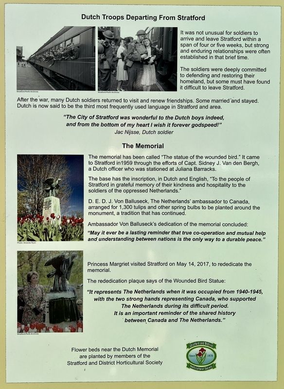 The Dutch Memorial Garden Marker (reverse side) image. Click for full size.