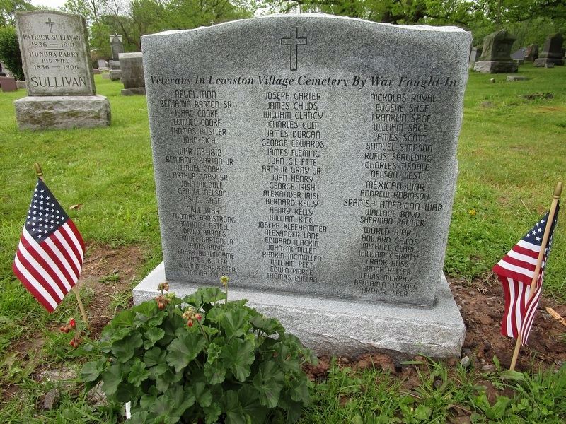 Veterans in Lewiston Village Cemetery By War Fought In image. Click for full size.