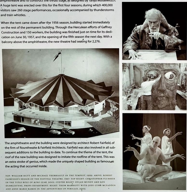 Stratford Festival of Canada marker photos and captions detail (reverse side, bottom) image. Click for full size.